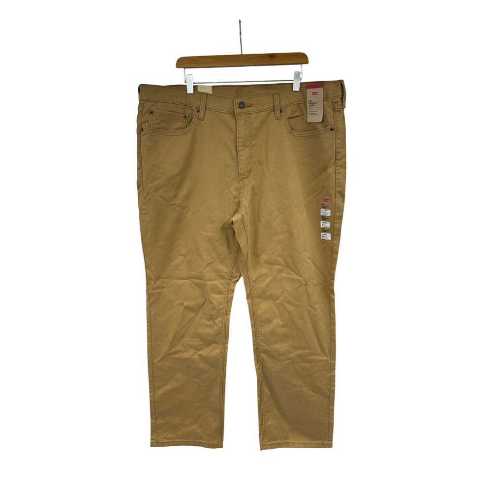 Levis 541 Athletic Taper Pants Mens 44x30 Tan Khaki Big & Tall Stretch jeans